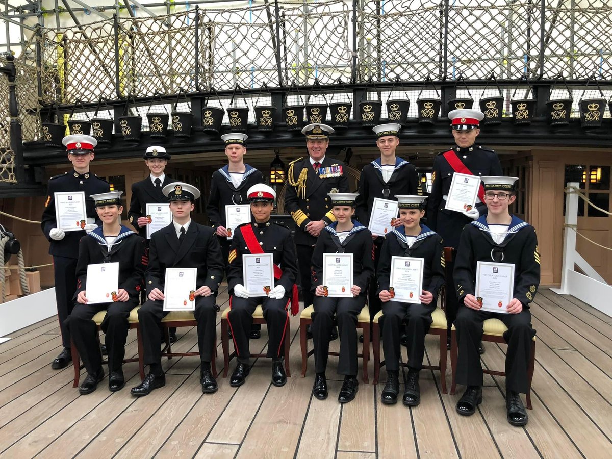RFCAforWales's tweet photo. Congratulations to Leading Cadet Maisie of  @fishguardscc  (West Wales District) on her investiture as the First Sea Lords Cadet for South West Area 2023.
The Area Officer, Cdr Gary Mills RN  joined the prestigious event on board HMS Victory last month. https://t.co/RIuUXwkqfw
