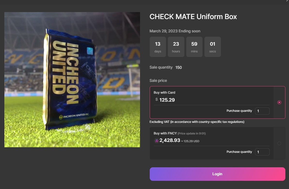 Incheon United is now OPEN! ⚽️
Click the link below to purchase 👇👕
fncy.world/nfts/fncy-shop…

Detail information about NFT can be found through medium 📝
medium.com/fncy/incheon-u…