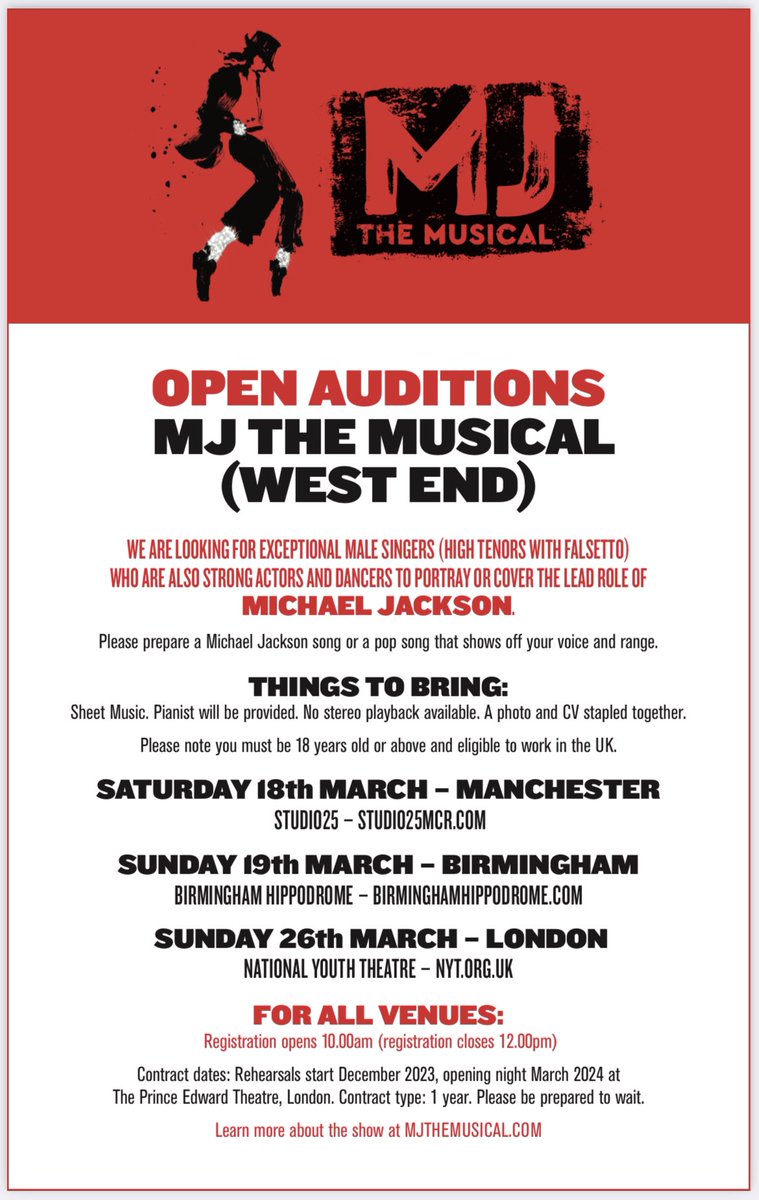 ‼️‼️ PLEASE RETWEET ‼️‼️ @MJtheMusicalUK @MJtheMusical