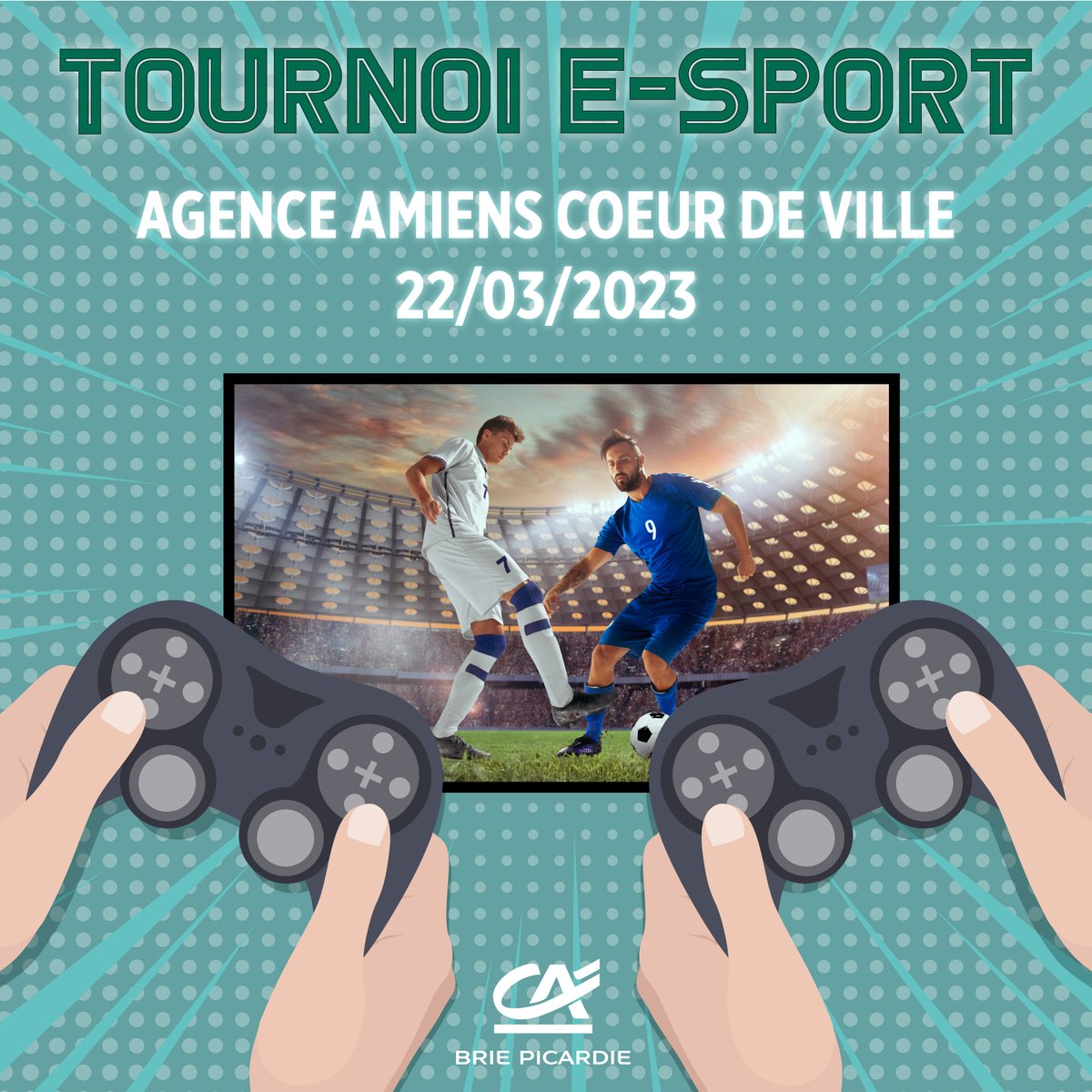 CA_BriePicardie's tweet image. Tournoi FIFA23 dans votre agence Amiens Cœur de Ville ⚽🎮
📅 22/03 à partir de 13h30

🔴 Inscrivez-vous au tirage au sort pour tenter de participer au tournoi et faire parti des 32 compétiteur !

👉 sphinxdeclic.com/surveyserver/s…
Règlement : ca-briepicardie.net/url/39518