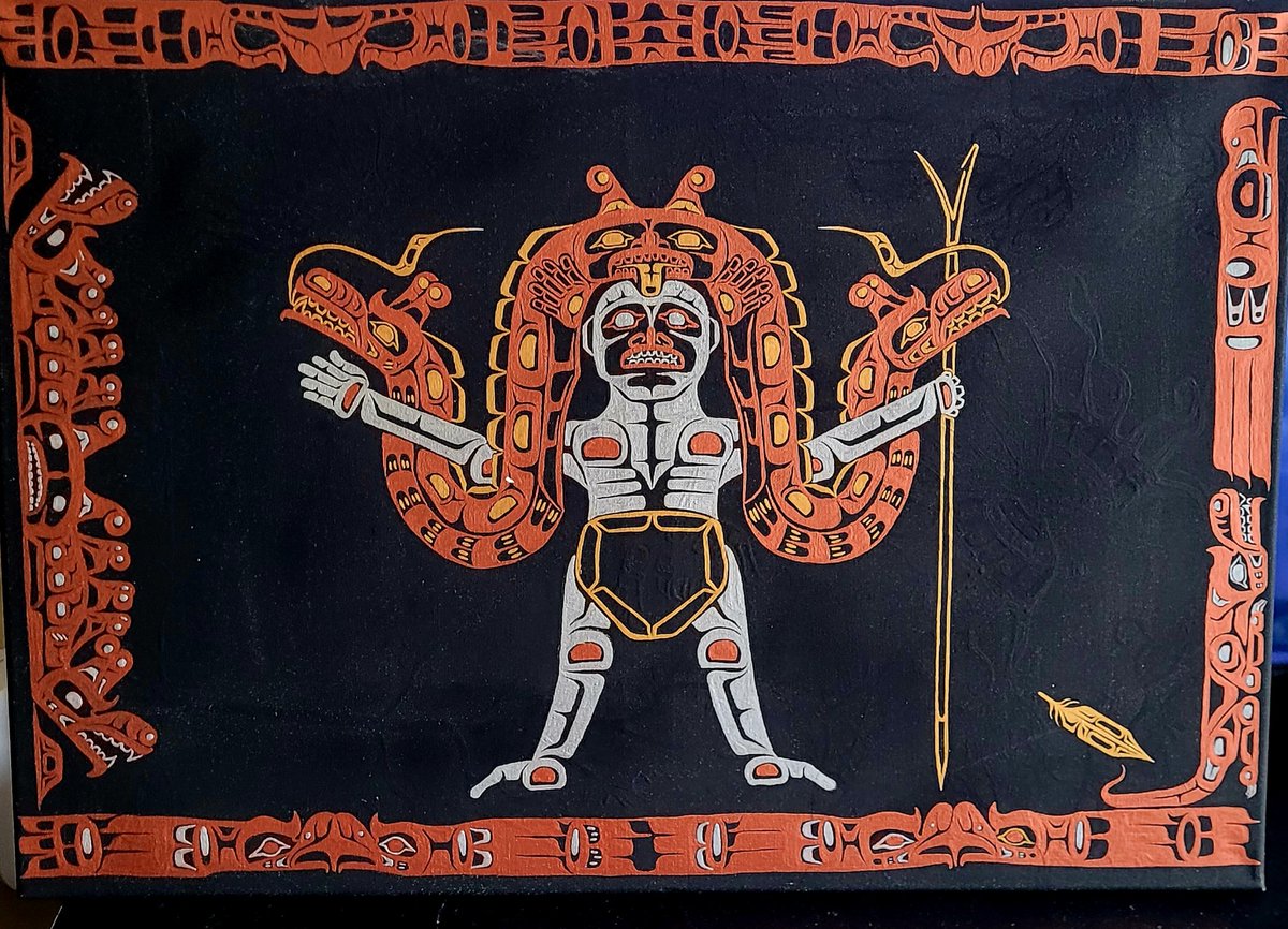 #Heiltsuk #Original piece for sale painting was done 19.5 years 18X24 stretched canvas <a href="/firstpeoples66/">Fred Anderson</a> available 4 sale #warrior