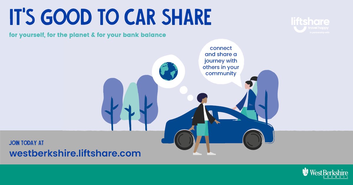 WestBerkshire's tweet photo. We've launched a new pilot car sharing platform called Liftshare for local residents in East Garston, Chaddleworth, Great Shefford and Hungerford to trial.
If you live near or travel to these areas, you can find out more here: https://t.co/jTDGBxHkak https://t.co/9VrvWjCUw7