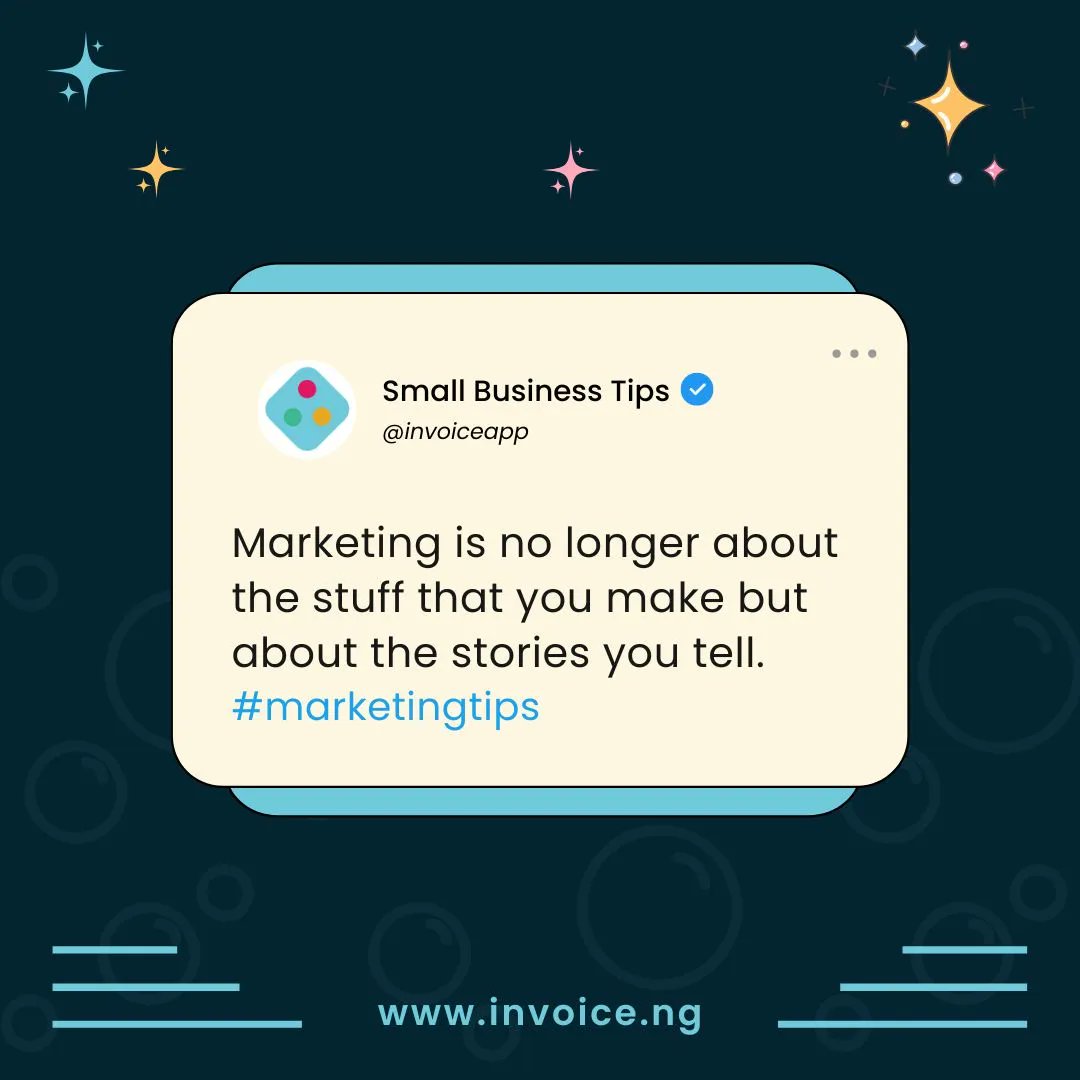 theinvoiceapp's tweet photo. 👉  Story telling is an important makerting tool. How have you being telling the story of your business? 👌 

#marketingtips #smallbusiness #storytelling https://t.co/CTXSeE4CaL