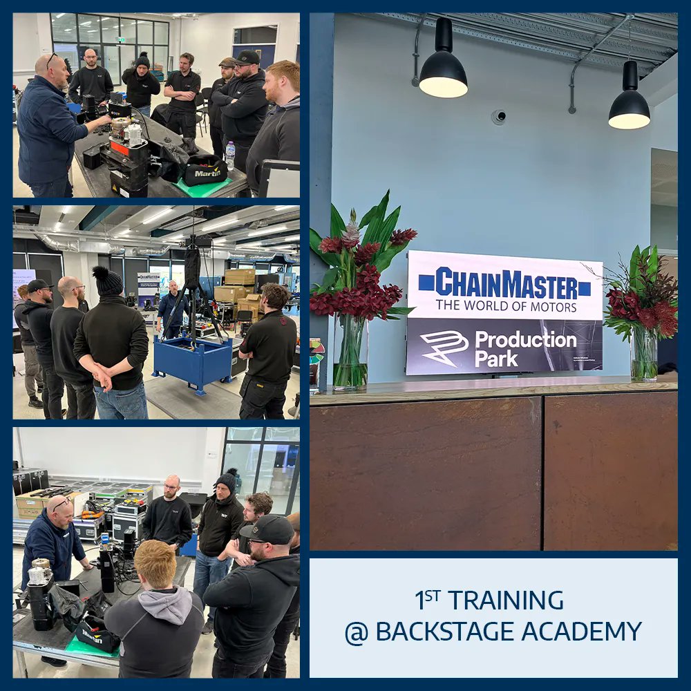 chainmaster_'s tweet photo. First CHAINMASTER training as a part of the new cooperation with Backstage Academy in UK. Further information at: https://t.co/z3UIt3uHgq #chainmaster #theschoolofmotors #training #electricchainhoist #rigging #stagerigging #chainhoist #staging #eventrigging #motors https://t.co/P2E4smmopM