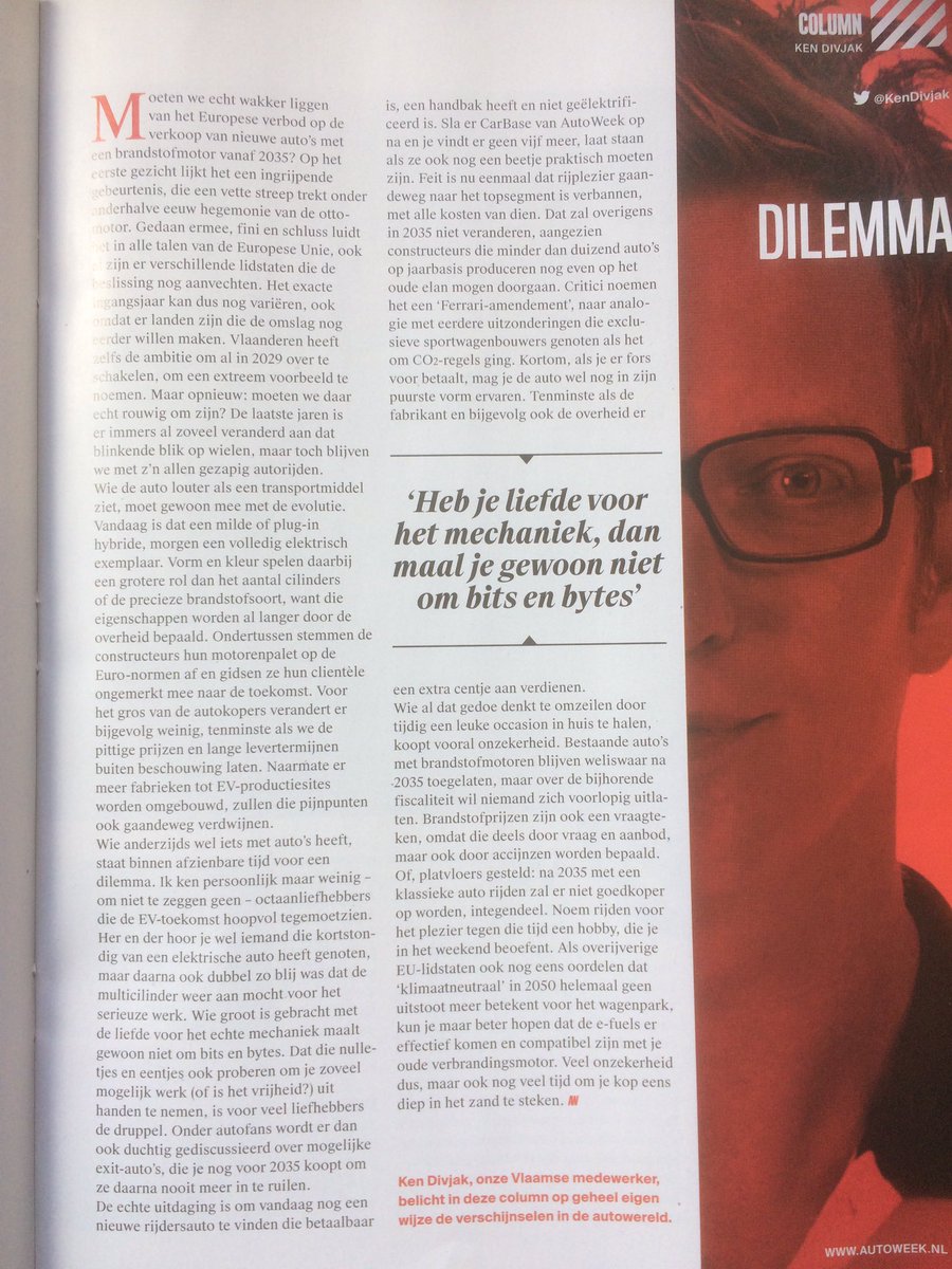 PieterBotman's tweet image. Interessante column uit de #Autoweek van vorige week. Wat wordt jouw ‘exit-auto’ en op welke termijn zie je dat gebeuren? 🧐 #klassieker #oldtimer