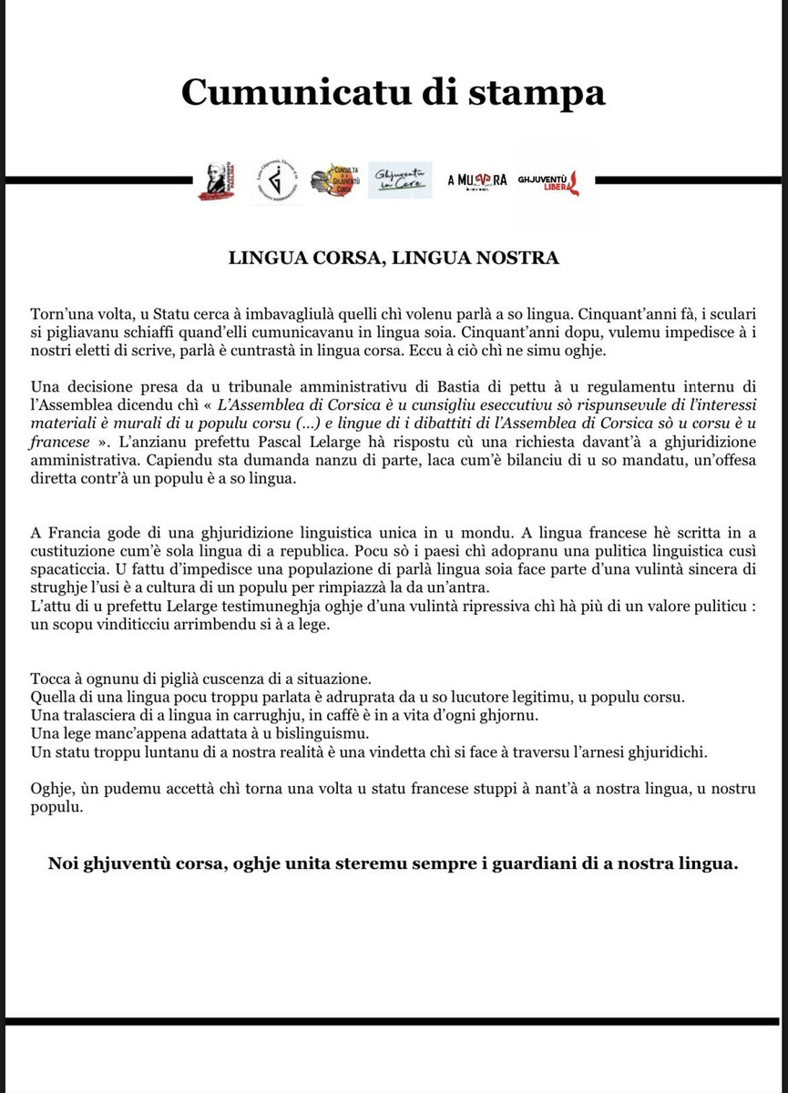 MuvraA's tweet photo. « … una vulintà sincera di strughje l’usi è a cultura di un populu per rimpiazzà la da un’antra. » https://t.co/TQ01sXpDQM