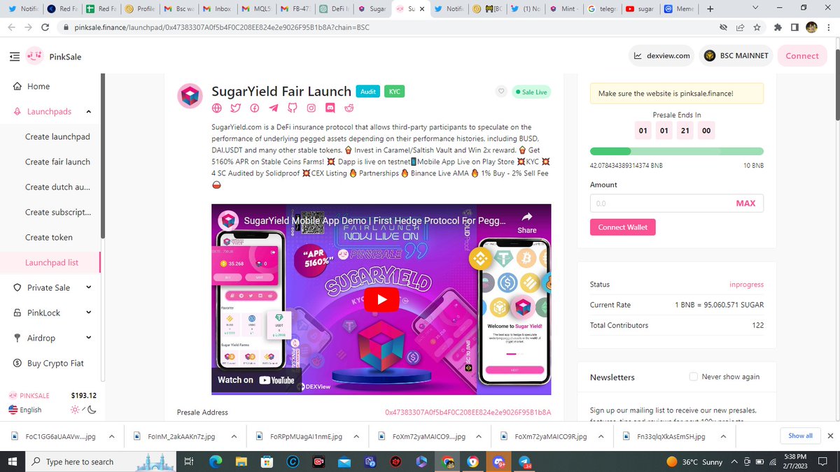kitotacmax's tweet photo. Are you ready to sweeten your crypto portfolio? Look no further than @SugarYield on #BSC 🍭 With a live dapp, partnerships with major exchanges, and high APR on stable coin farms, $SUGAR is the ultimate DeFi investment. Join the #SugarYield revolution today! #FairLaunch #Pinksale https://t.co/HPOYmAmWD3