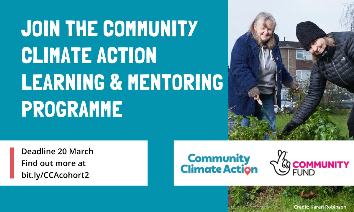Fantastic opportunity to be part of Bristol's journey to net-zero!

Support packages available from @bgreencapital's #CommunityClimateAction Project learning &amp; mentoring programme. Apply by 20 March and help engage your community in climate action. 

bit.ly/CCAcohort2