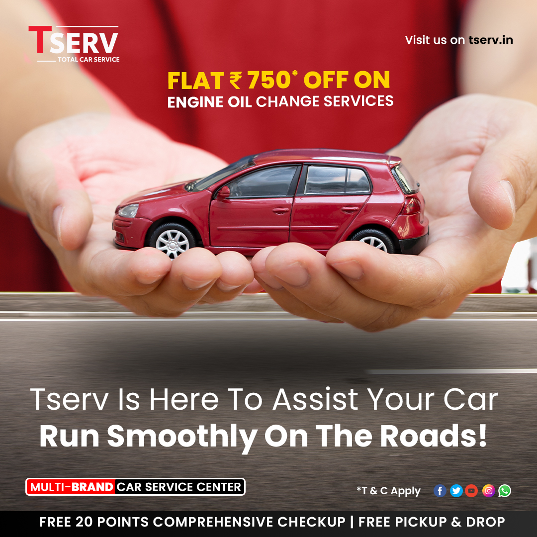 TservIndia's tweet photo. Tserv is here to assist your car run smoothly on the roads!

💰Super Savings!

Hurry, limited period offer.

Flat ₹ 750* off on engine oil change services.

👉Free 20 Point Comprehensive Checkup
👉Free A/C Check-up
👉Free Pickup and Drop

Contact your nearest #Tserv workshop. https://t.co/kPiXyovtcV