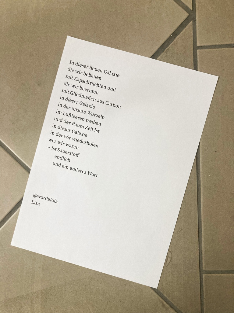Lisa aka @wordalola zum Thema #Sauerstoff