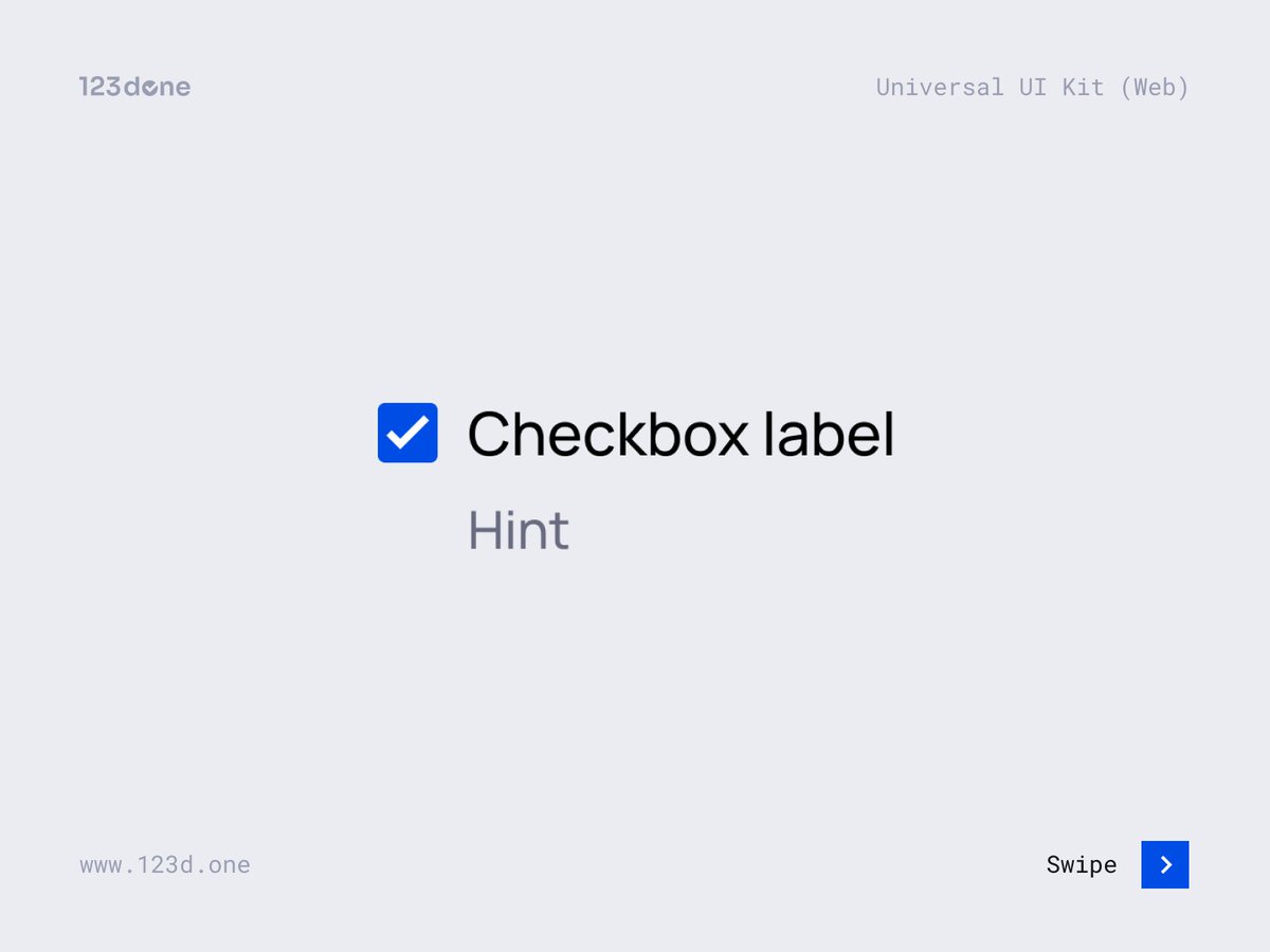 the123done's tweet image. Exploring the Checkbox | Universal UI Kit (Web)
Powerful UI kit for designing landing pages, websites and dashboards. Save hundreds of hours with our UI Kit.
#ui #kit #checkbox #designkit