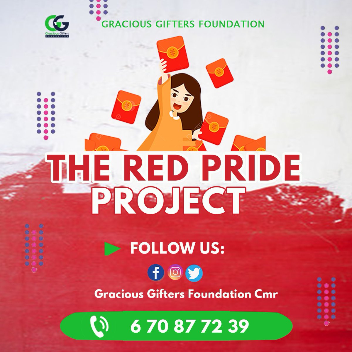 GraciousGifters's tweet photo. Due to the taboos, social misconceptions and lack of proper understanding about menstruation, many girls suffer.
It is due to this problem that @GraciousGifters Foundation introduces the #RedPrideProject https://t.co/cmtKCYoNpc