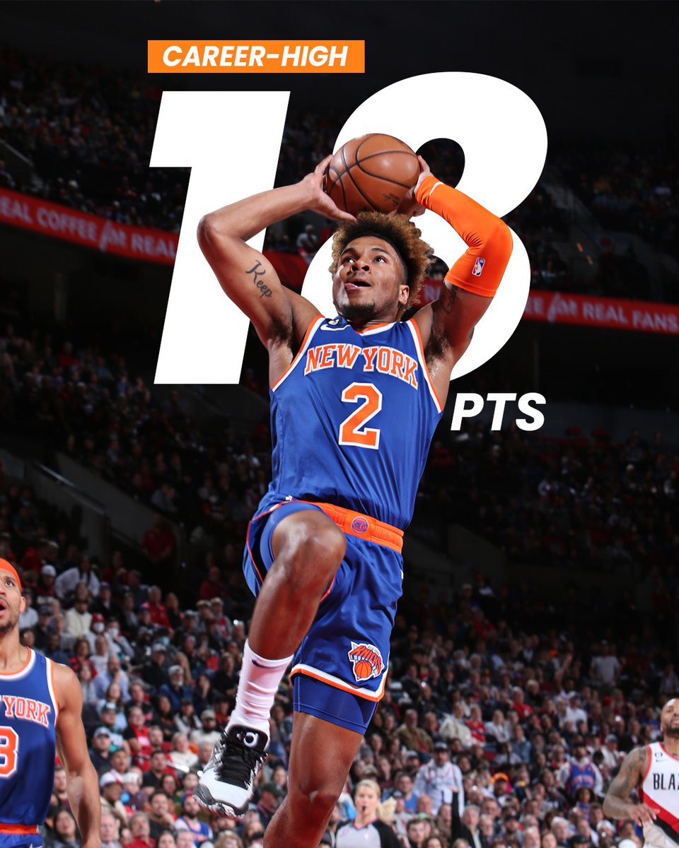 nyknicks's tweet photo. Special performance from @deucemcb11 👏

Career-high 18 points 💪 https://t.co/P7r4YNtE2H