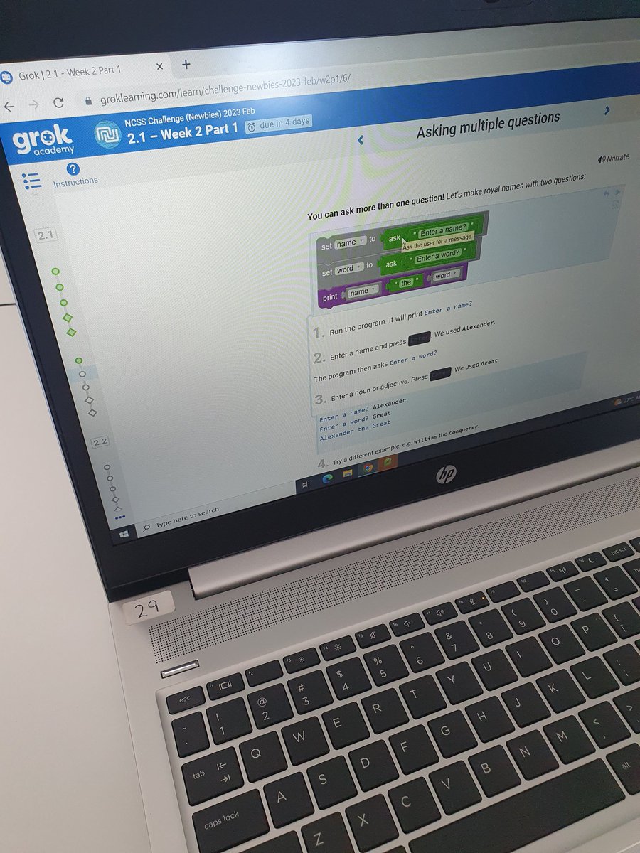 Lunch time club #codeclub <a href="/grokacademy/">Grok Academy</a>