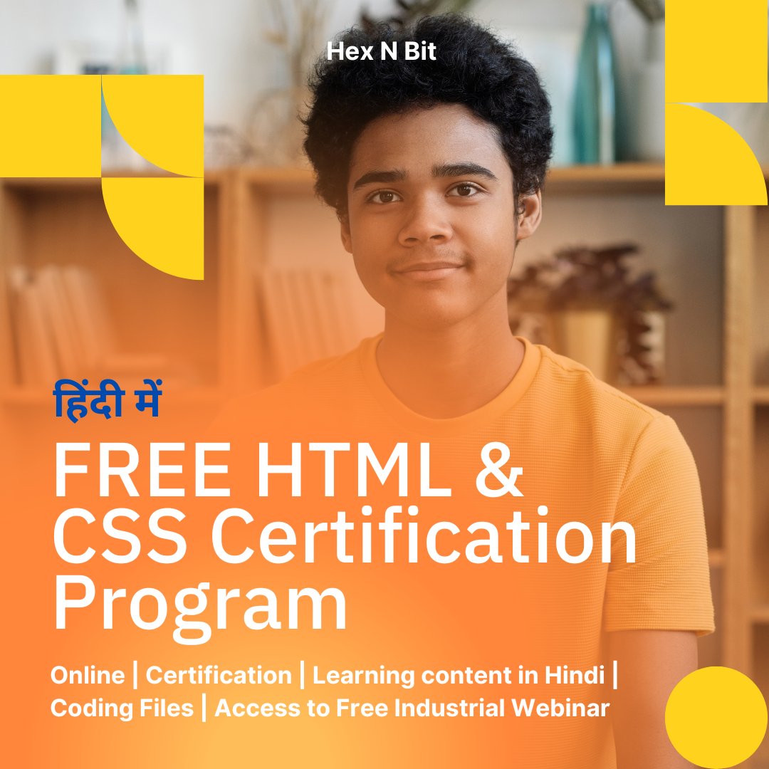 HTML और CSS  के बारे में सब कुछ हिंदी में जानें ✅

FREE Certification Program 

HTML: hexnbit.com/product/free-o…

CSS : hexnbit.com/product/free-o…

( इन लिंक्स को अपने ब्राउज़र पर कॉपी और पेस्ट करें )

ज़्यादा जानकारी के लिए हमें संपर्क करें
+91 9311124664 

#hexnbit #css #html