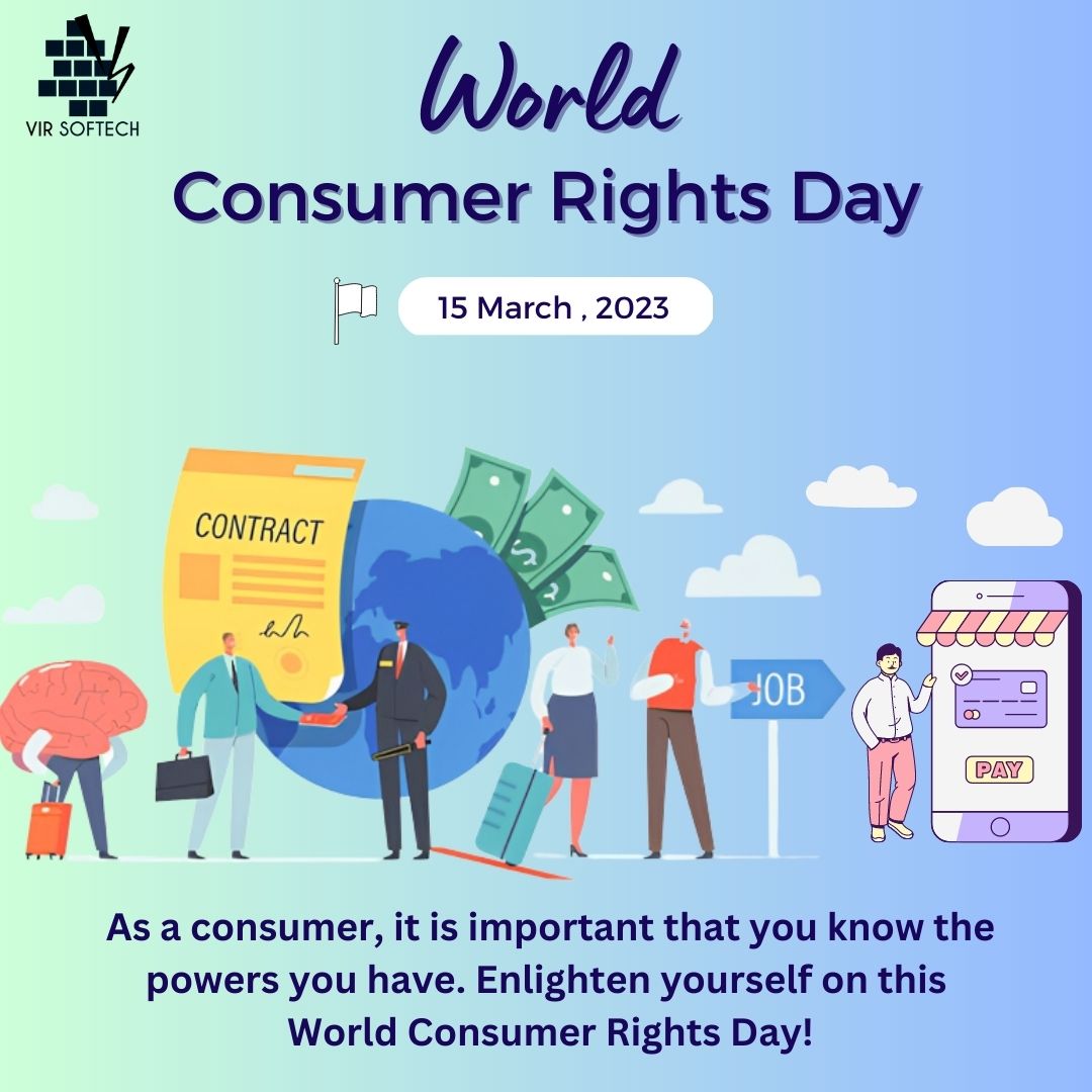 virsoftech's tweet photo. Our brand will only be powerful when it serves you in the best manner. On this day Vir Softech encourages everyone to learn their rights as customers so they feel respected and protected in the market.
#worldconsumerrightsday #rights #consumerprotection #knowyourrights #consumer https://t.co/uBN5mNNOO5