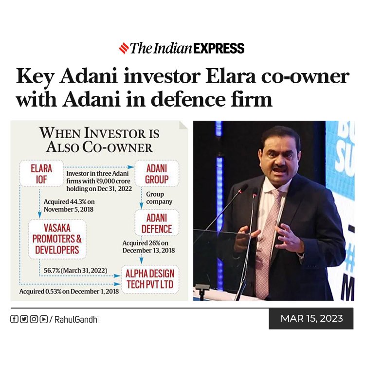 India's missile & radar upgrade contract is given to a company owned by Adani & a dubious foreign entity called Elara. Who controls Elara? Why is India's national security being compromised by giving control of strategic defence equipment to unknown foreign entities?