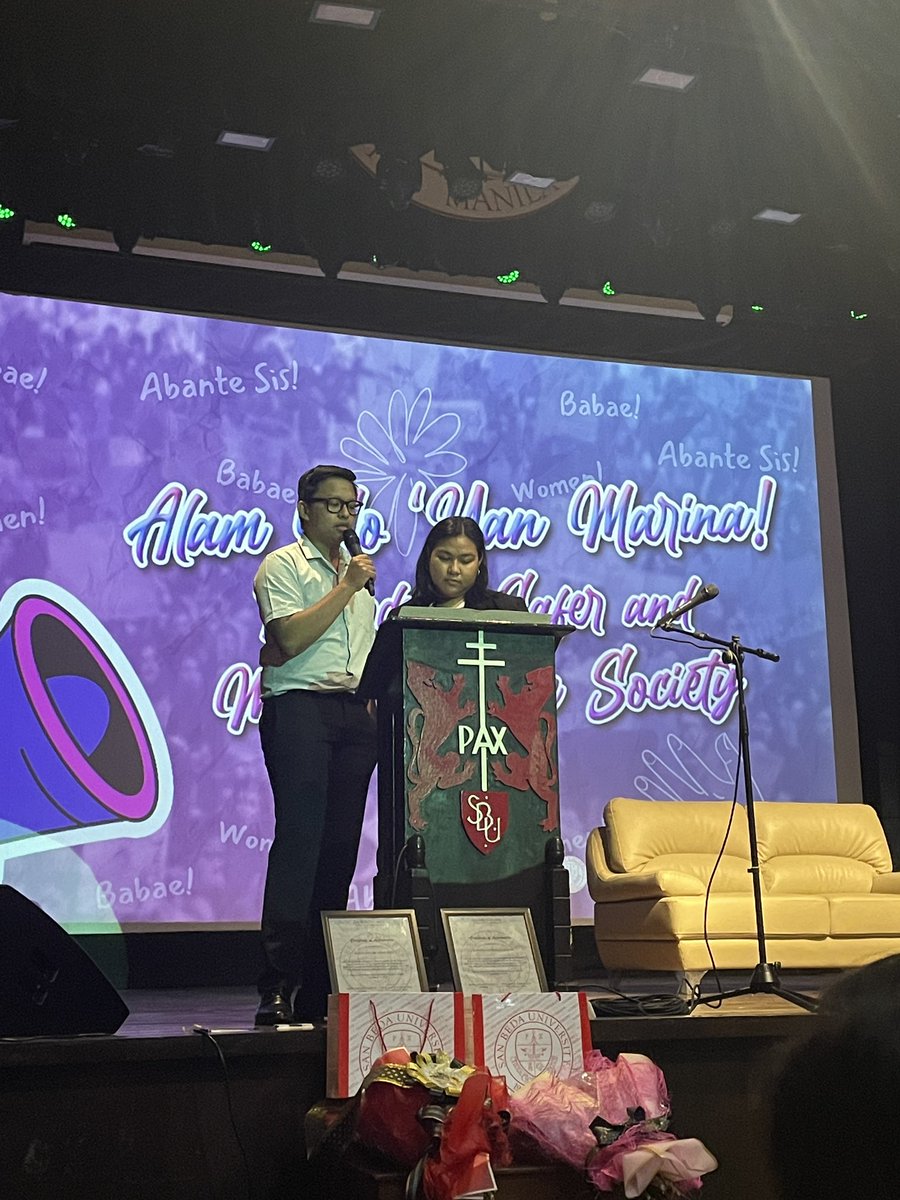 therepvblicsbu's tweet photo. HAPPENING NOW: Alam Mo ‘Yan Marina! Towards A Safer and More Inclusive Society
#WeWillNotBeSilenced
#WomenHoldUpHalfTheSjy
#AbanteBabae
#ForTheRepvblic
#SanBedaUniversity
#TR2223 https://t.co/YofrFJhiCr