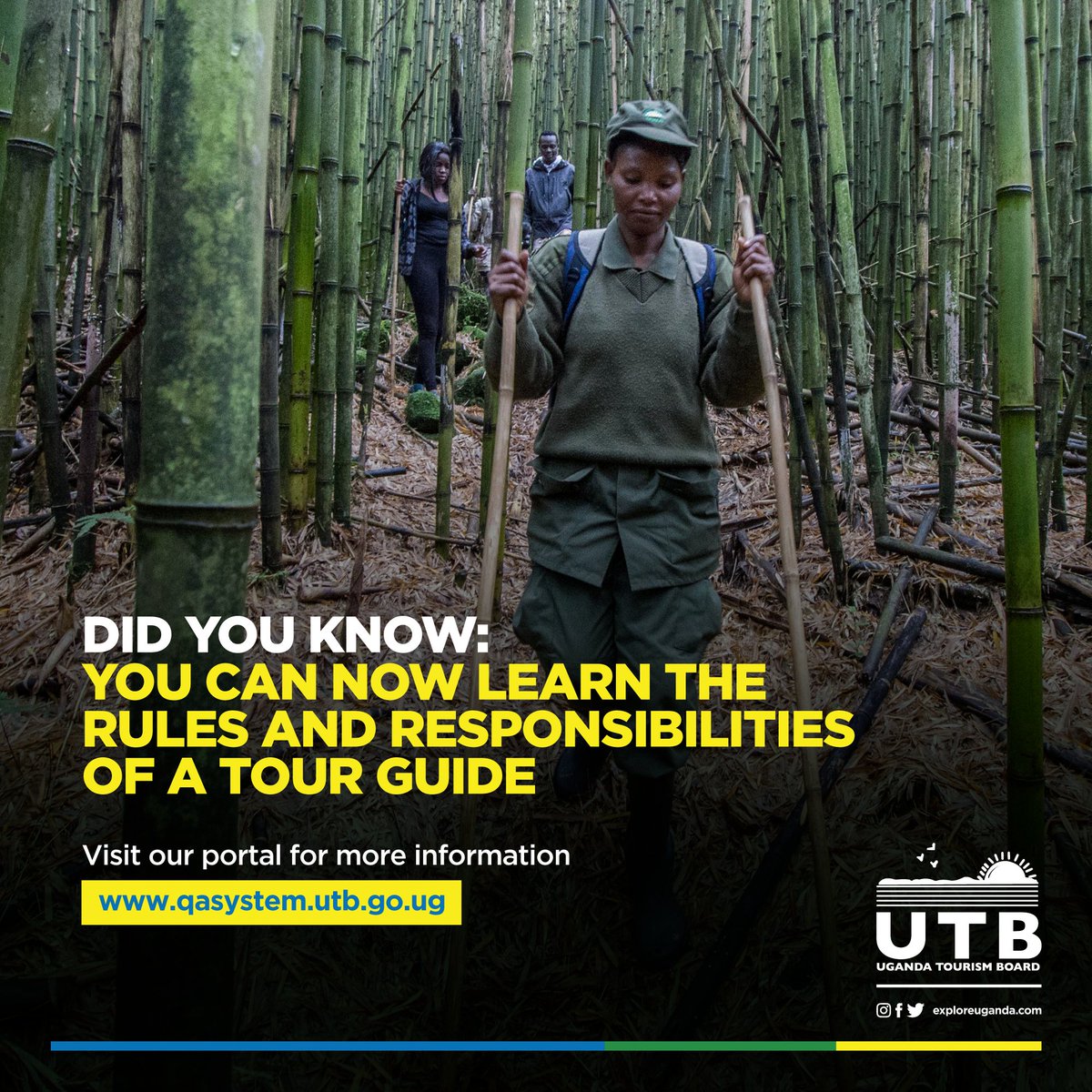TourismBoardUg's tweet photo. Get to know more about the responsibilities of our tour guides here 👉🏾 https://t.co/MpuZTcjdRY.

#UniquelyOurs 🇺🇬 #ExploreUganda https://t.co/u6pwti0fov