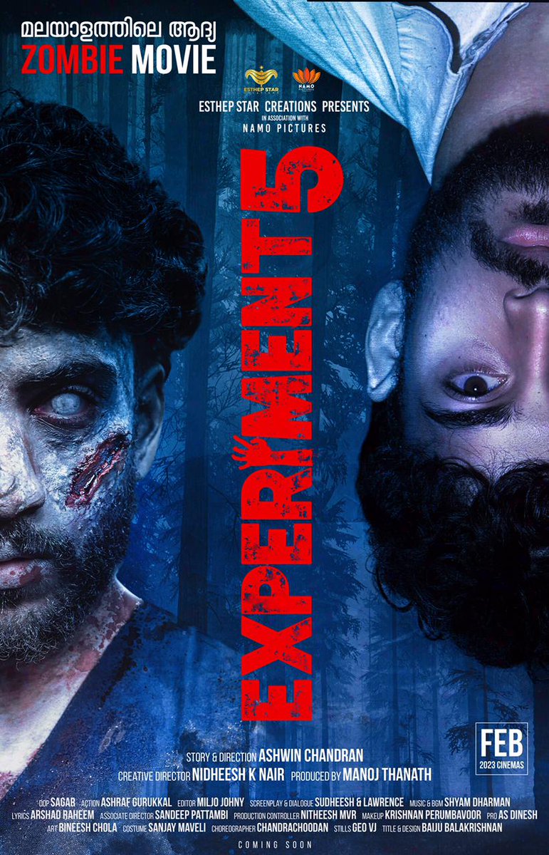 DasanDeepak's tweet photo. മലയാളത്തിലെ ആദ്യത്തെ ZOMBIE MOVIE #EXPERIMENT5 ,മാർച്ച് 24 നു RELEASE ചെയ്യുന്നു https://t.co/6x4ZQpzFHv