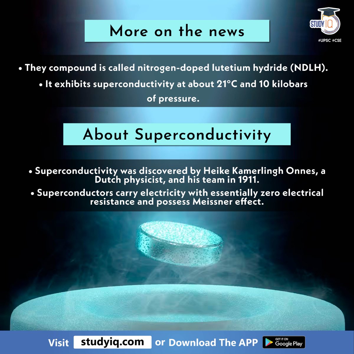 upsciq's tweet photo. Superconductors
#superconductors #whyinnews #glowscope #democratizeaccess #fluorescencemicroscopy #nitrogendoped #lutetiumhydride #ndlh #heikekamerlinghonnes #dutchphysicist #electricenergy #magneticflux #mridevices #upsc #cse #ips #ias https://t.co/NGiDoEs1cO