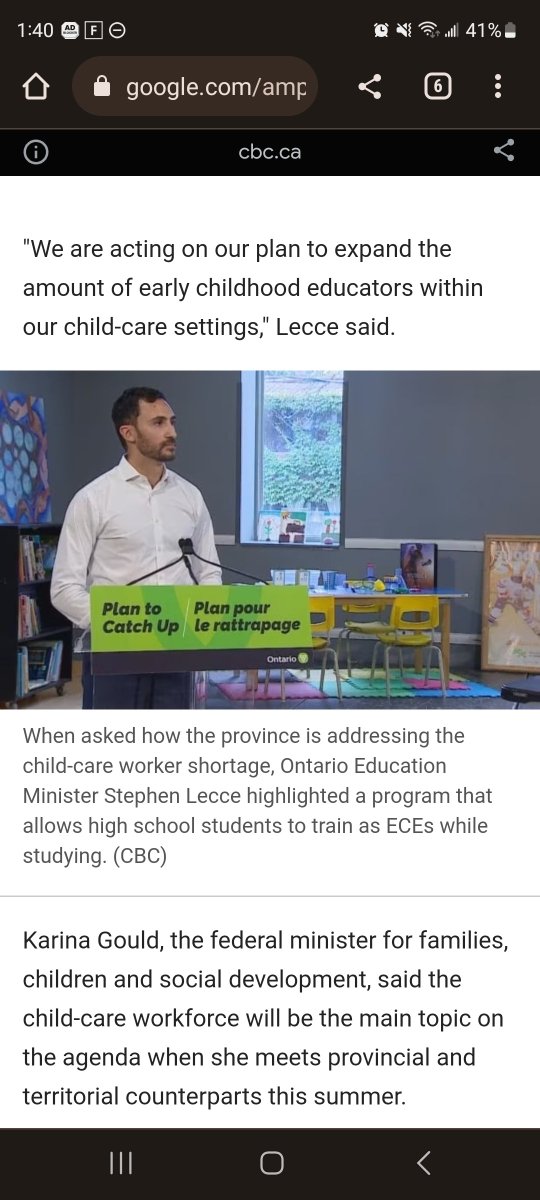 HelenCh54296939's tweet photo. Minister of education, Stephen Lecce wants to exploit teenagers as a means to continue to keep payong low wages to ECEs and childcare workers. @AECEO #EarlyChildhood https://t.co/3v17djhdf9