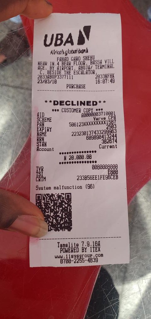 QuadrantService's tweet photo. @yabaleftonline @UNIONBANK_NG I was debited 20,000 and you guys refused to reverse!! https://t.co/Wh1upX4zUZ