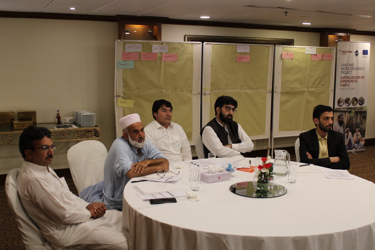 HelvetasP's tweet photo. Capex workshop on Land &amp; Water Diplomacy Project - Participants sharing their successes and thoughts regarding the project.
@EUPakistan @HelvetasCH @KPGovernment https://t.co/wxQSJWFvMg