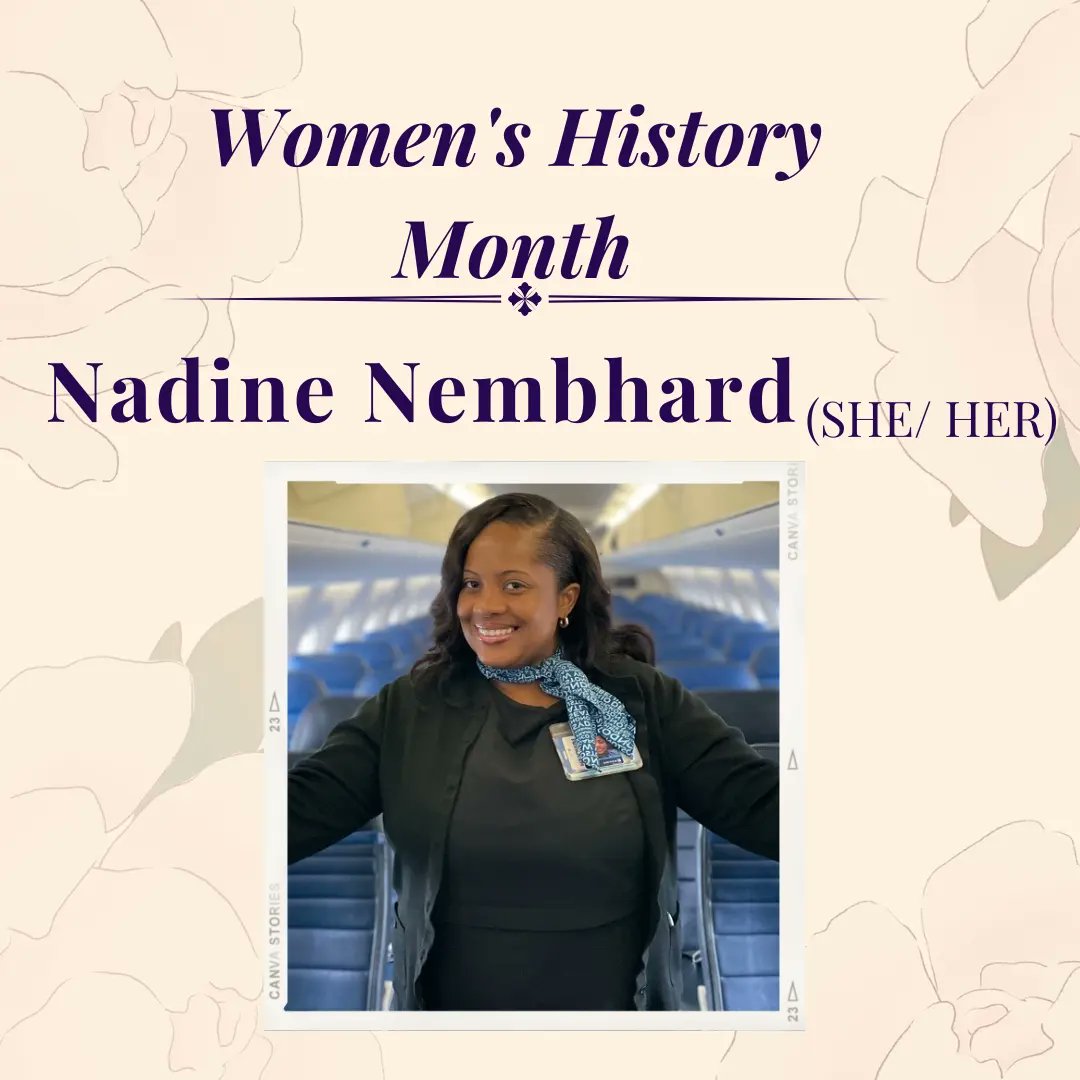 AFACWA_LEC88's tweet photo. This #WonderfulWomanWednesday we recognize Nadine! 

@afacwa 

.
.
.
#WomensHistoryMonth #flightattendant #womenshistory https://t.co/xlcToNQdZN