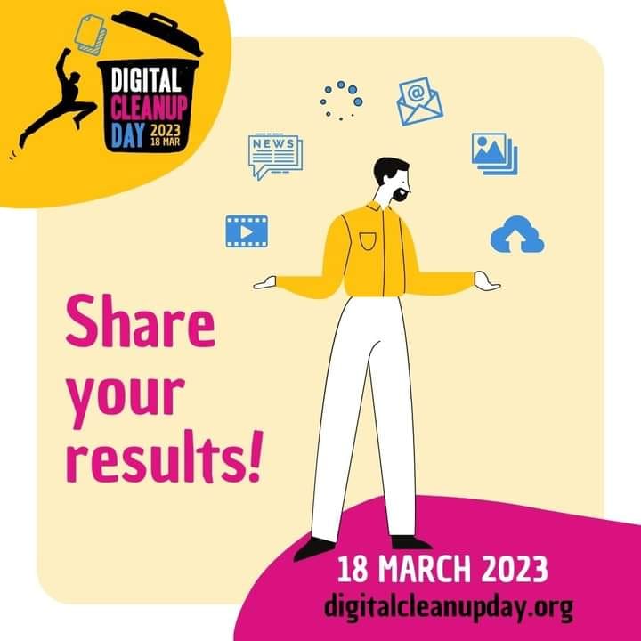 LetsDoItKenya's tweet photo. ♻️💻️📱📩 Ready for day 2 of #DigitalCleanUpChallenge! Remember, anything stored on your computer consumes memory and power, hence producing CO2. Join us by deleting unnecessary files. https://t.co/pQgeyMFsmM
#digitalcleanupday2023 #digitalcleanupday #LetsDoItKenya #Savethe🌍 https://t.co/KNolyOYc5i