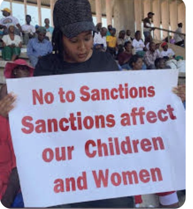 Sanctions cause severe civilian hardship and economic dislocation. They lead to economic recession and social impoverishment. 

Sanctions reverse development gains, and their effects can be seen in our public health care. 

We call for the unconditional lifting of sanctions!