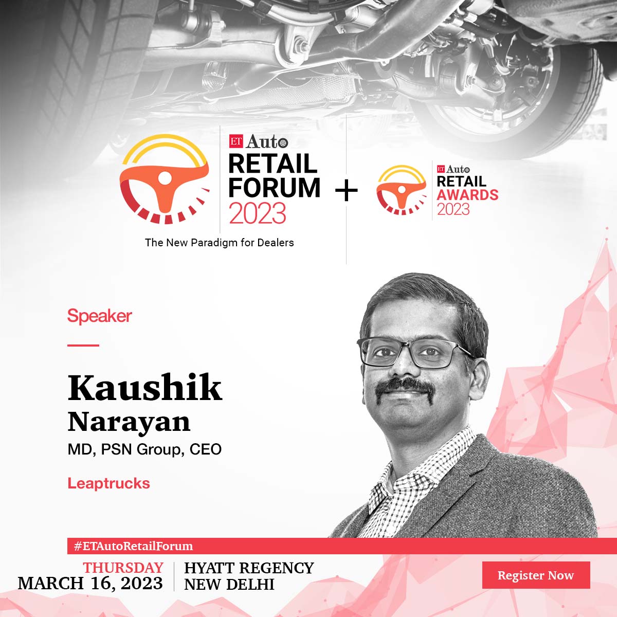 _KaushikNarayan's tweet photo. Look forward to speaking at the @ETAuto #ETAutoRetailForum tomorrow. Join us at Hyatt Regency, Delhi for some power packed panels on Auto Retail!

@RealNabeelKhan @leaptrucks @sumantrabarooah https://t.co/jLKMNvgY88