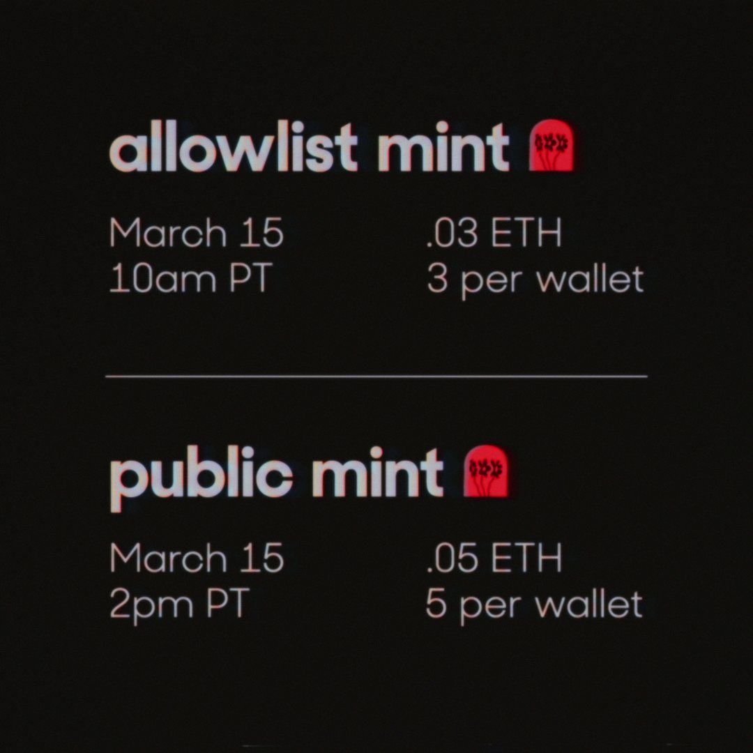 @ everyone, this is your reminder for tomorrow.

 it’s the <a href="/dreamsnevrdie/">Dreams Never Die</a> founder pass mint day. 

opensea.io/collection/dre…

♥️🪦🥀