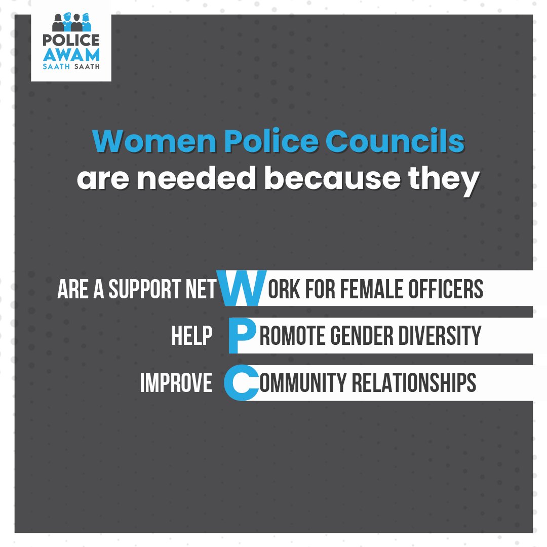 PasbanAwam's tweet photo. Why are Women Police Councils important?🚔👩🏽✈️
The formation of WPCs is an initiative focused on the voices of female officers. It accesses their issues & provides a way for all to collectively work towards becoming a more gender-sensitive police force. #WomenInPolice #NWPC23 https://t.co/4Mut3tzYyY