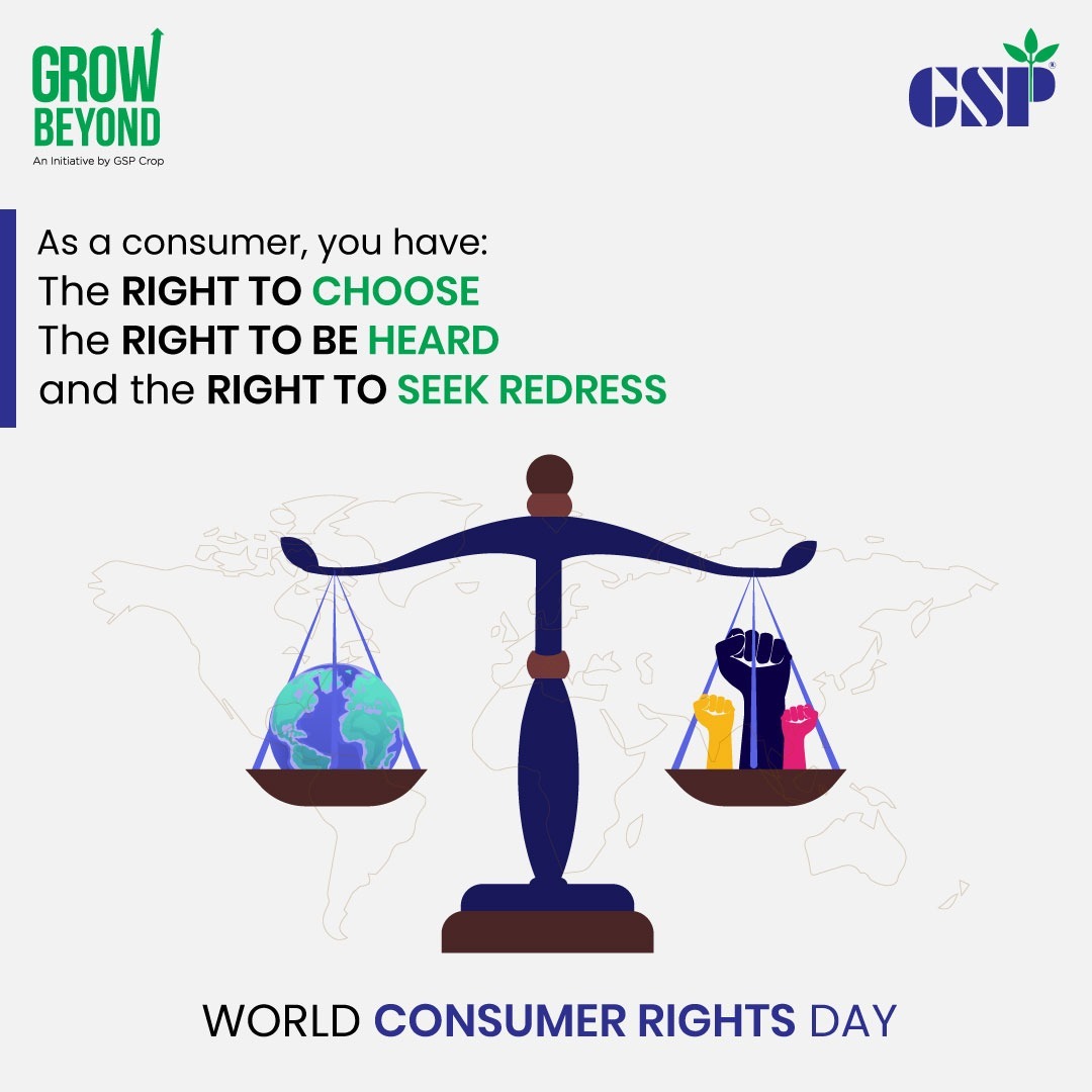 GspCrop's tweet photo. Each and every one of us is a consumer of something. And what we spend supports and #empowers the overall #economy. Together, let's build a world where consumers come first. Be an empowered #consumer and demand accountability. Happy #WorldConsumersRightsDay 

#GSPCropScience https://t.co/FBJ5ZY0Cj1