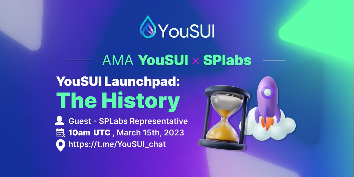 📢 Don't forget to join us today at 10:00 UTC for our #AMA session with SPLabs. 🏠Venue:t.me/YouSUIchat 🔥Get your questions ready and join the conversation! Link to join 🔗 t.me/YouSUIchat?vid… #AskMeAnything #Launpad #Sui