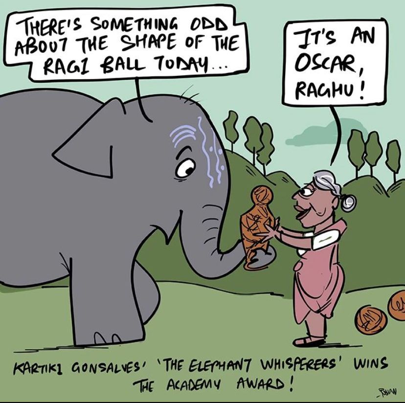 ParthDudhat16's tweet photo. Indigenous ailurophile couple of Kattunayakan tribe and their love towards Raghu&amp;Amu(Elephant calves)is embedded magnificently in this documentary!
Laudable cinematography by @EarthSpectrum who showcased the beauty of Mudumalai Camp.
Worthtowatch!
#ElephantWhisperers #Oscars2023 https://t.co/SGHbB8g3J0