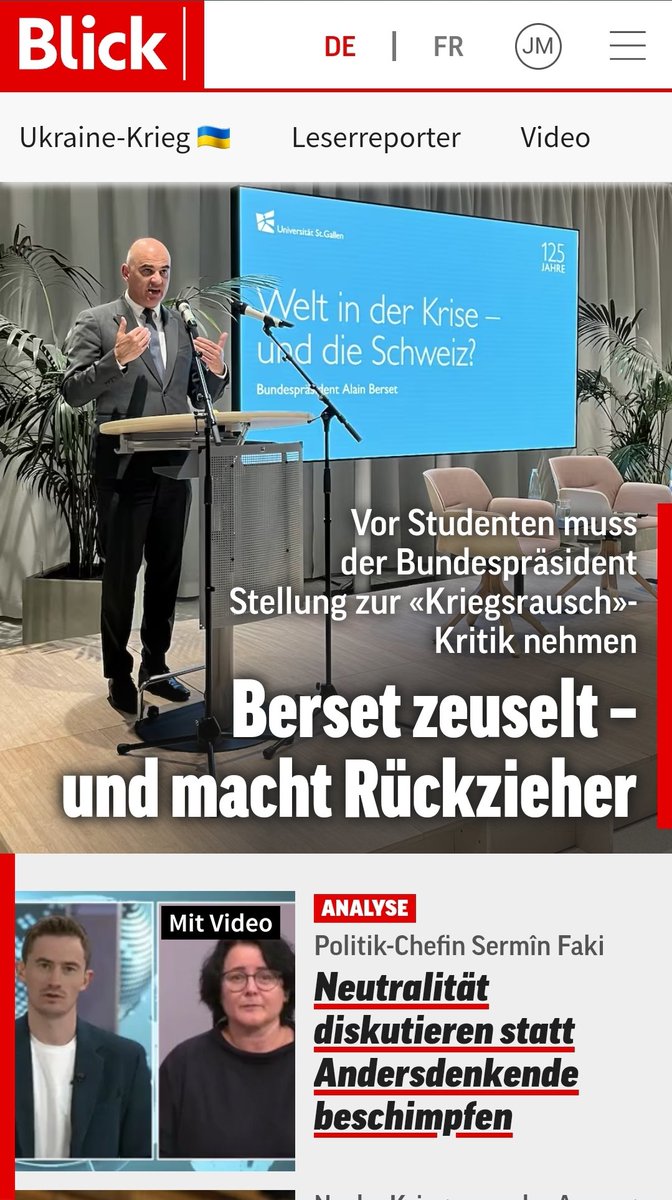 Wer nicht die Mainstream Meinung vertritt, wird niedergetrampelt. Der akzeptierte Meinungskorridor wird immer enger. 

War bei Corona so, ist beim #Ukraine Krieg so.

#AlainBerset kennt nun beide Seiten. 

Was bei Corona im Nachgang aufgedeckt wurde, sollte nachdenklich machen.