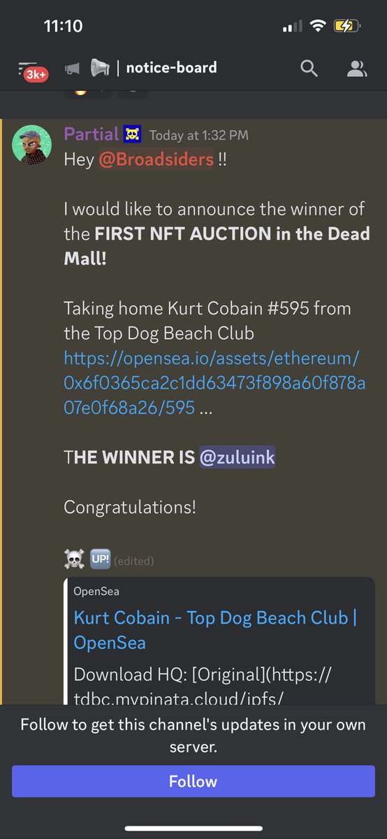 BatCowl86732's tweet image. Congratulations to the first #Deadmall raffle winner from @BroadsideNFT . This was possible only by earning $Bones when you hold a Broadsider. I’m earning mine daily!
