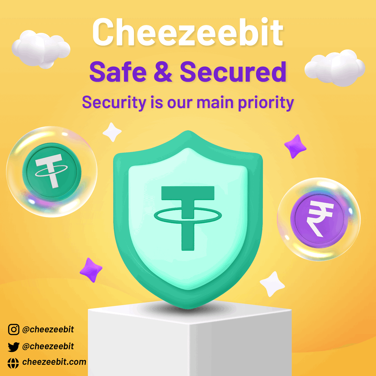 cheezeebit's tweet photo. Security is our main priority 
Your USDT will be Safe &amp; Secure 
Now vendors can trade hassle free
When Cheezeebit is here don't feel any fear 😋

#USDT #USDTether #Bitcoin #Crypto #cryptocurrency #SatoshiNakamoto #Tether https://t.co/s6i0bS8RGR