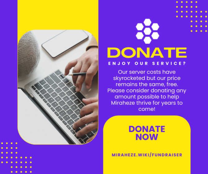 miraheze's tweet photo. Miraheze is a unique project, we're 100% free and never show ads. Help us thrive for years to come! Chip in whatever you can (£5, £10, £20, etc.) so we can continue providing and improving our service. Please see https://t.co/31zVytTqTt for more information. https://t.co/W7nHSz34Sv