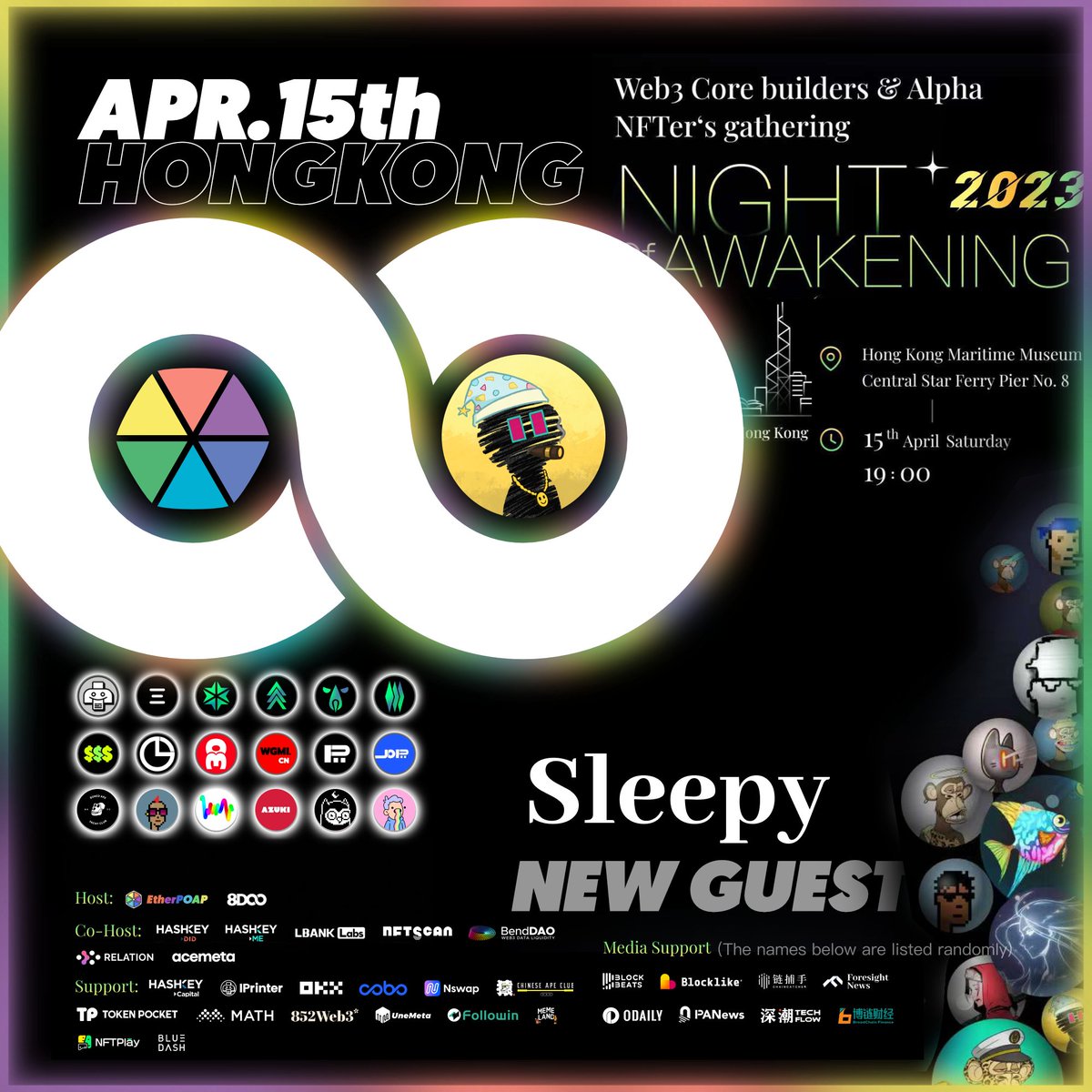 「NIGHT OF AWAKENING 2023 · GUEST」

Welcome, <a href="/sleepy0x13/">sleepy.txt</a>, Artist &amp; Founder <a href="/WeirdoGhostGang/">Weirdo Ghost Gang</a>, who will join NIGHT OF AWAKENING 2023 #HongKong on Apr.15! Let's party!🎊

#Web3Festival #NFT #EtherPOAP