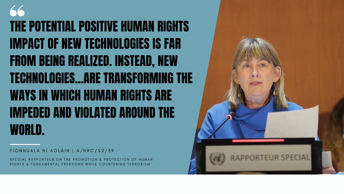 Briefing the <a href="/UN_HRC/">UN Human Rights Council 📌 #HRC59</a> #HRC52 on my latest report A/HRC/52/39 - human rights implications of the development, use and transfer of new technologies in CT.

🔗 Report available here:ohchr.org/en/special-pro…