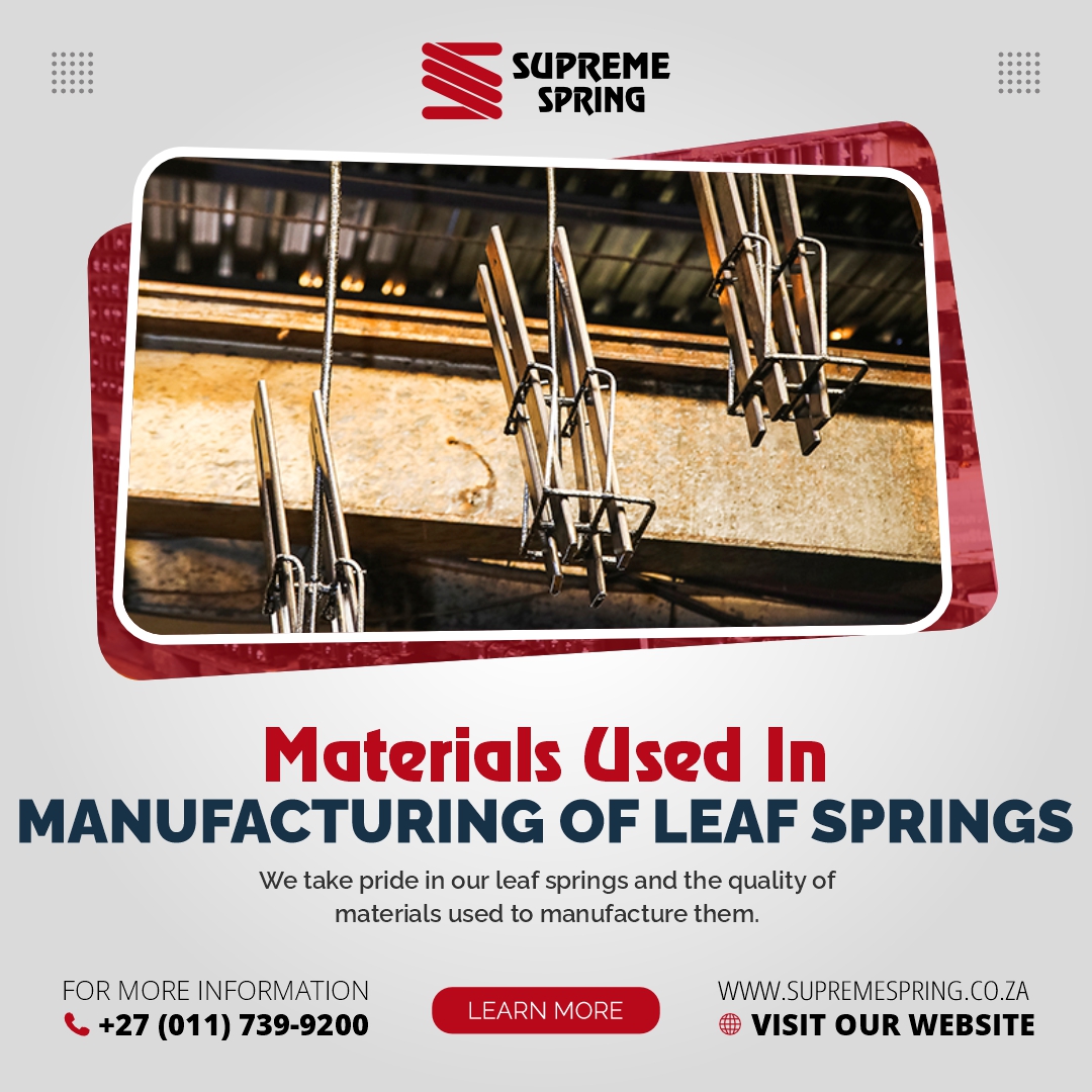 Supreme_Spring's tweet image. At Supreme Spring, we take pride in our leaf springs and the quality of materials used to manufacture them.

Our leaf springs are made using chrome vanadium steel, a material known for its high strength, durability and resistance to fatigue.

supremespring.co.za/products/item/…

 #LeafSpring