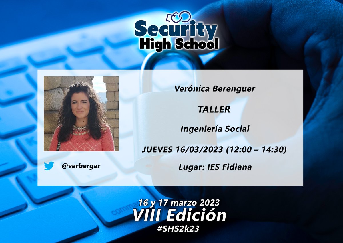 eduSatoe's tweet photo. 📢Jueves 16 Talleres 12-14:30h 
Los 4 talleres siguientes de la mañana son los siguientes @verbergar  @ramon_salado  @Admunzi 
@IESAlbertiCadiz @FPCiberSec  #IngenieriaSocial #Hardening #IA #ThreatHunting 👌😉🔝 https://t.co/R8eOjGrbwR