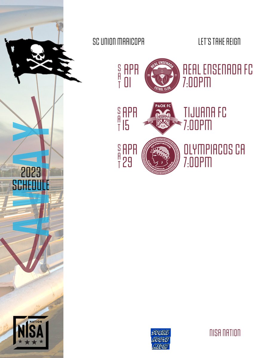 Take a look at this! The 2023 Union Spring schedules are here!
☠👑⚽
<a href="/TheNISANation/">NISA Nation</a>