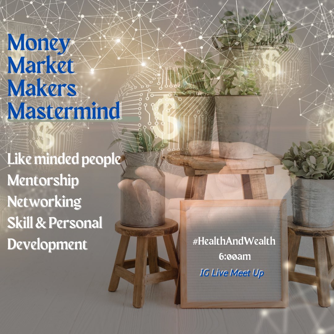 AtomInfinity_'s tweet photo. Money Market Makers
MMM
(Mastermind Group)
6:00am 03/15/23, Wednesday ๐
Get rest! Tap in! On my IG Live! @saintjones33
Letโs Get it! ๐โ๏ธ
๐ค@heartofjones
#mastermind #love #financialliteracy #fun #thegrind #heartofjones #networking #grandrising #goodmorning #jonesdoesit https://t.co/FcMqQm8I4w