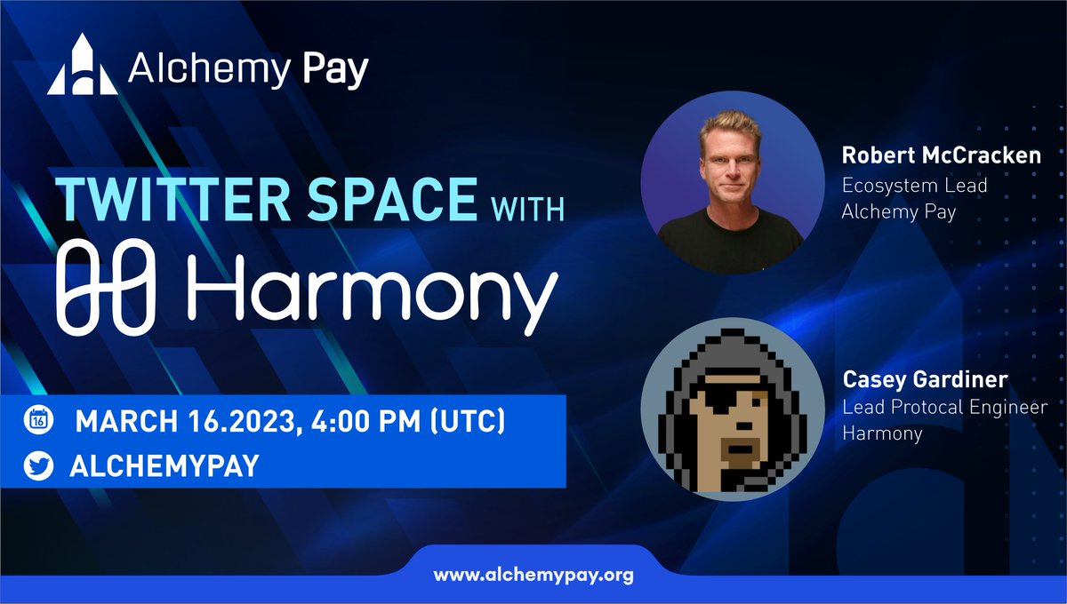 AlchemyPay's tweet photo. Attend our upcoming Space with Harmony this Thursday to win 200U $ONE! 

🔵Follow @AlchemyPay &amp; @harmonyprotocol 
🔵RT, Like &amp; Tag 3  friends
🔵Post your attendance screenshot below
🎁5 lucky winners share the prize pool! 

https://t.co/xEpNuHQ9Ig

#AlchemyPay #Giveaway #Airdrop https://t.co/WvsHuxIobR