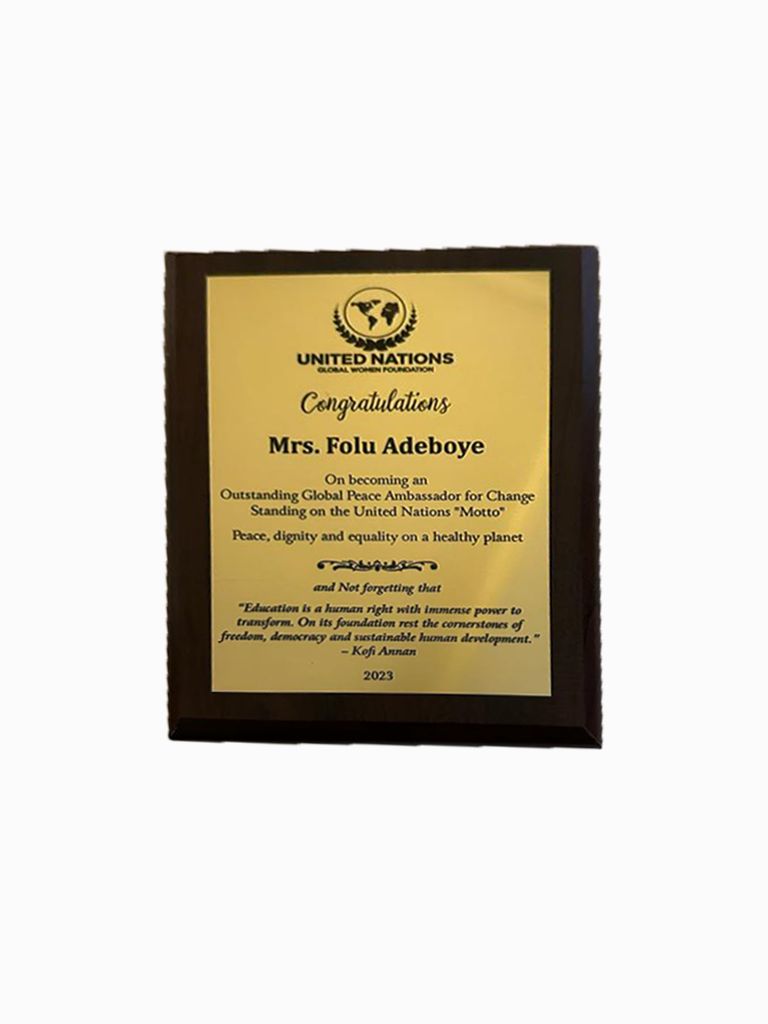 RCCG_PR's tweet photo. We celebrate our mother-in-Israel @PastorFAAdeboye on being awarded a Woman of Distinction Award and being recognised as an Outstanding Global Peace Ambassador for Change, by the United Nations Global Women Foundation. https://t.co/Bo63T0JhFh