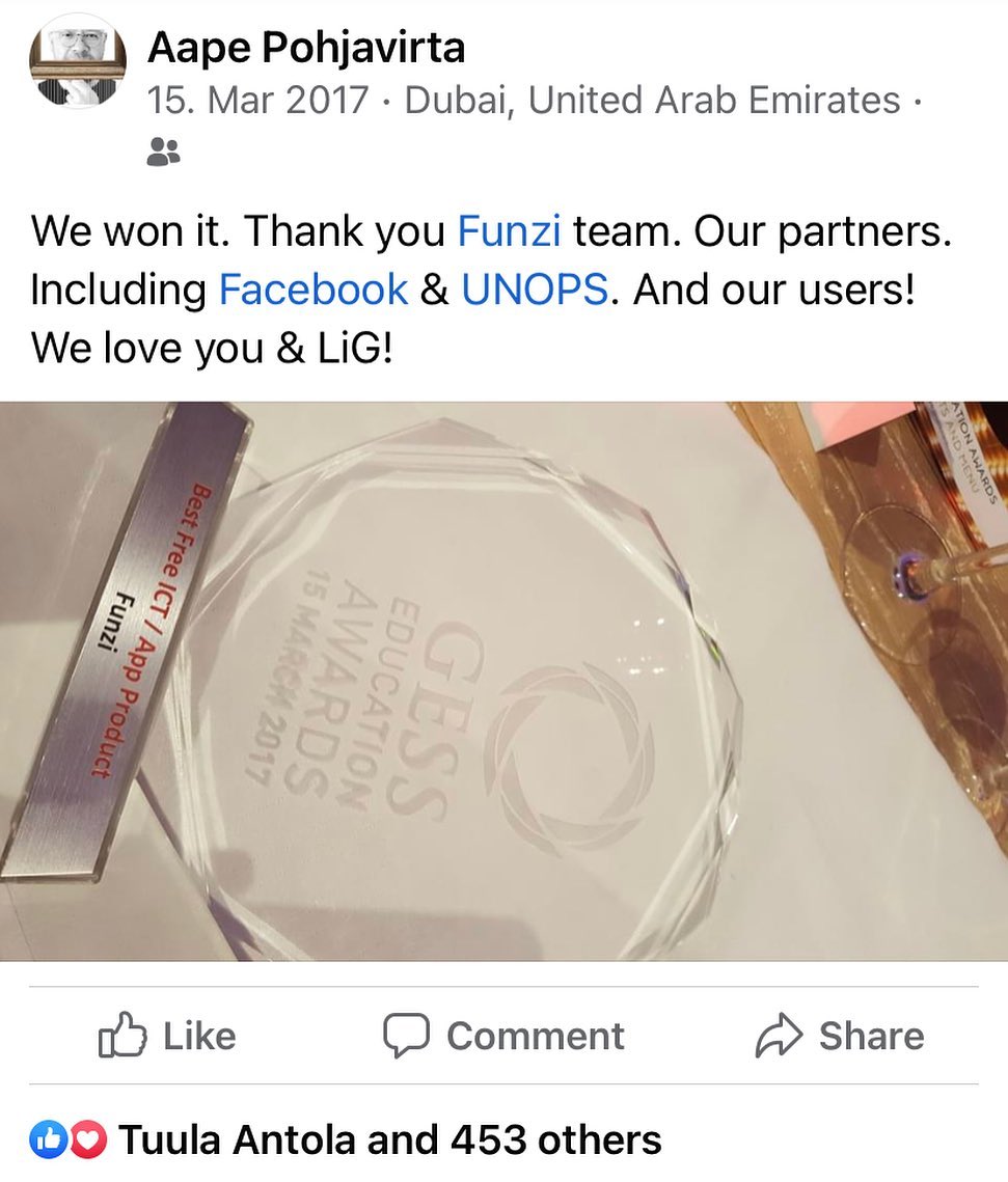 Six years ago <a href="/funzi/">funzi</a> won the coveted <a href="/GESSeducation/">GESS Education</a> prize.

Next weekend something truly remarkable will happen. Stay tuned.

LiG